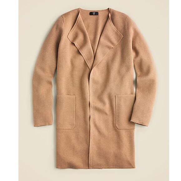 J. Crew Juliet Collarless Sweater-Blazer Size Small in Heather Khaki - Picture 3 of 4